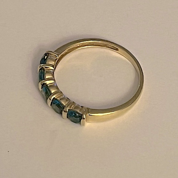 Swiss Blue Topaz Gold Over Silver Ring - Picture 2 of 4